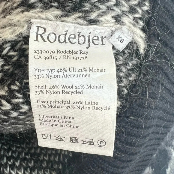 NWOT RODEBJER Ray Knitted Crew Neck Sweater Pullover Black White Designer XS - Picture 9 of 12